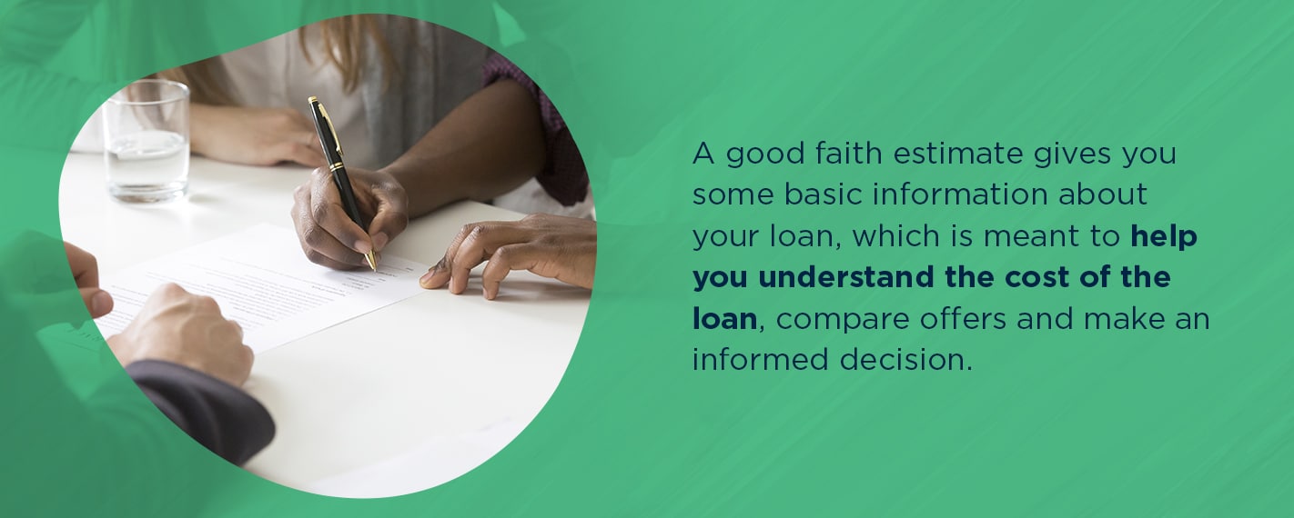 a good faith estimate gives you some basic information about your loan