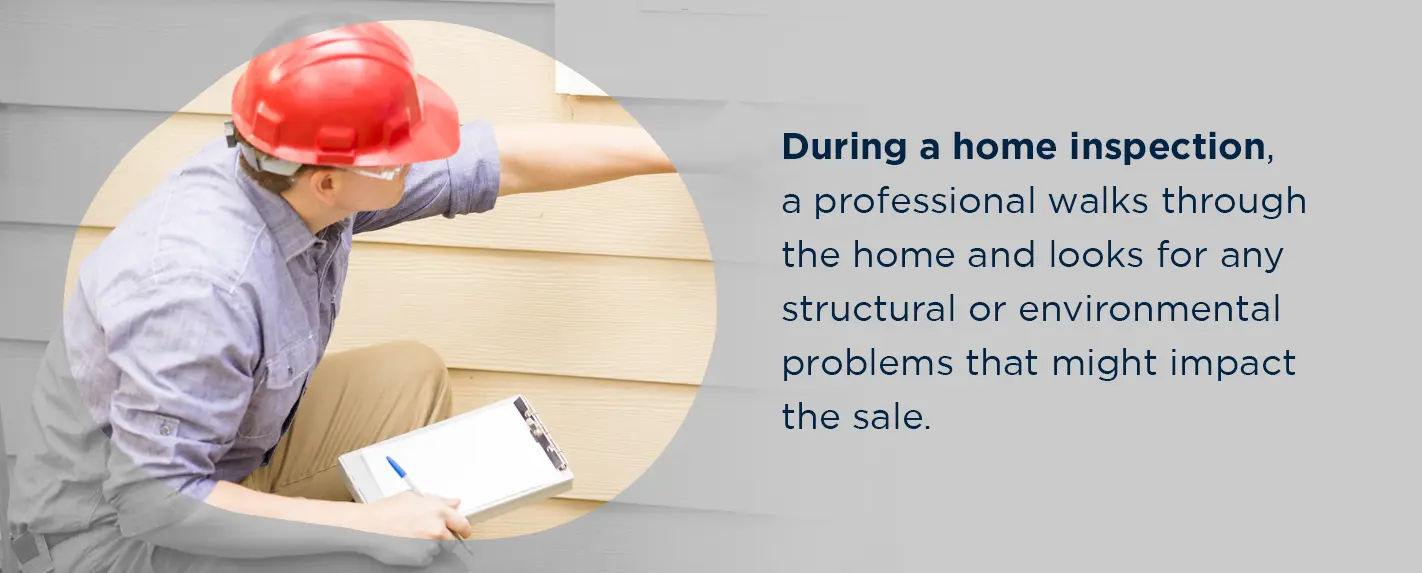 during a home inspection, a professional walks through the home
