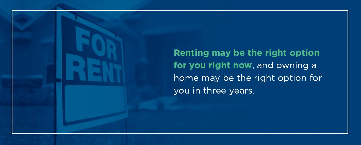 renting may be the option for you right now